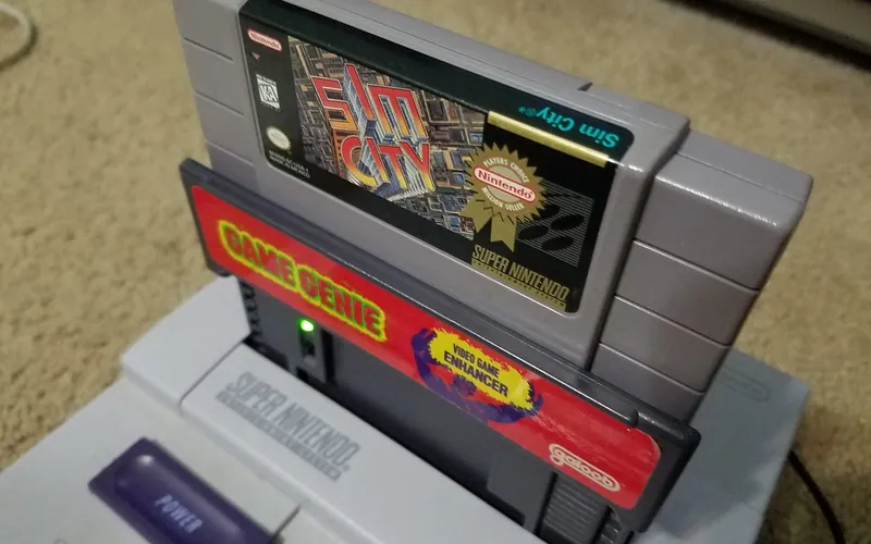 Cartouche insérée dans une Super Nintendo